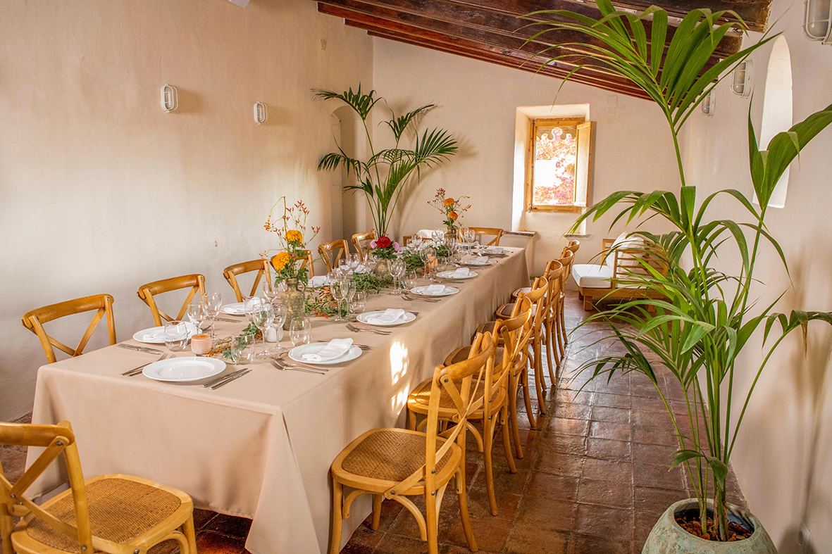 Sala Masia con palmeras